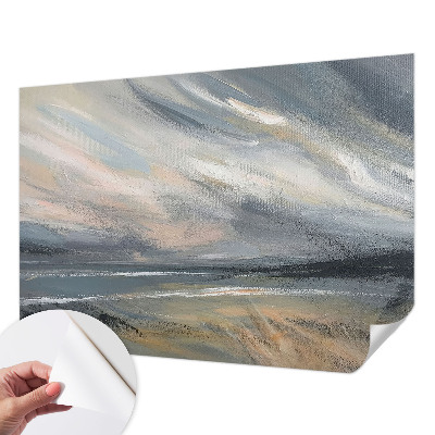 3D photo wallpaper mural with a morning calm landscape scene
