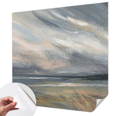 3D photo wallpaper mural with a morning calm landscape scene