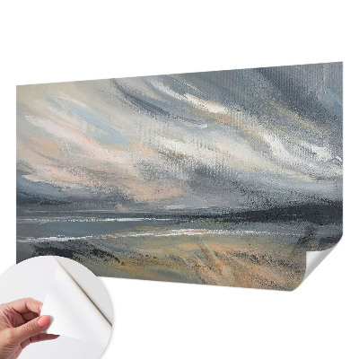 3D photo wallpaper mural with a morning calm landscape scene