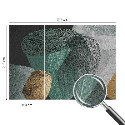 Nursery wall mural with an abstract geometric design