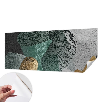 Nursery wall mural with an abstract geometric design