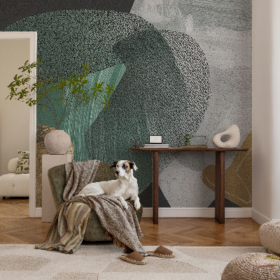 Nursery wall mural with an abstract geometric design