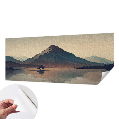 Baby room wall mural with a mountain landscape design