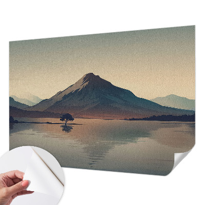Baby room wall mural with a mountain landscape design