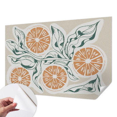 Children's wall mural with fruit patterns