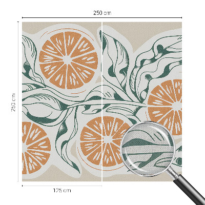 Children's wall mural with fruit patterns