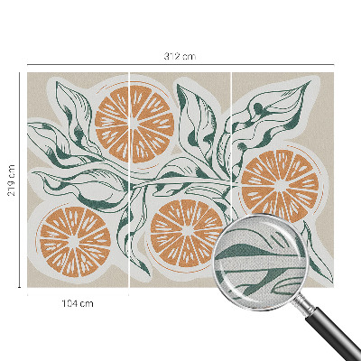 Children's wall mural with fruit patterns