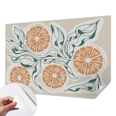 Children's wall mural with fruit patterns