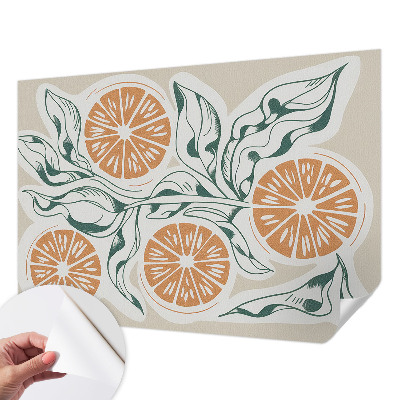 Children's wall mural with fruit patterns