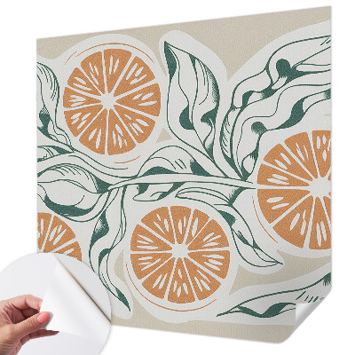 Children's wall mural with fruit patterns