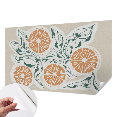 Children's wall mural with fruit patterns