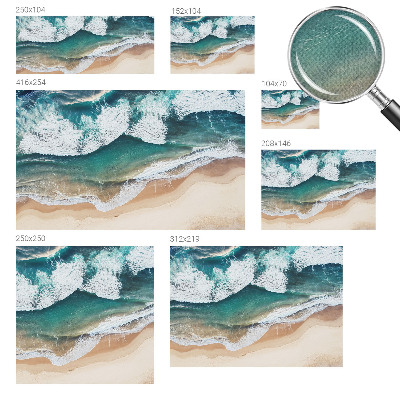 Peel and stick wall mural with a sea waves design