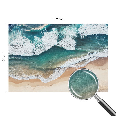 Peel and stick wall mural with a sea waves design