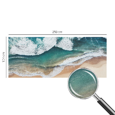 Peel and stick wall mural with a sea waves design
