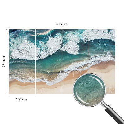Peel and stick wall mural with a sea waves design