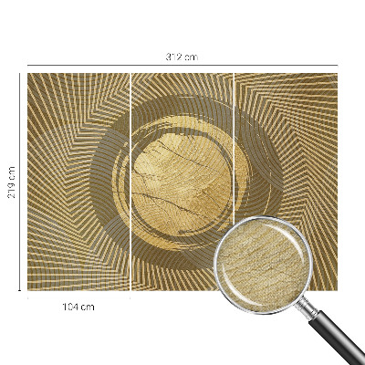 Peel and stick wallpaper mural with a radiating line pattern