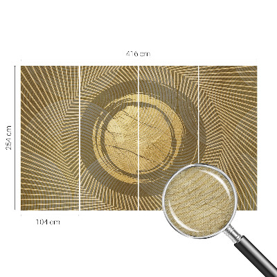 Peel and stick wallpaper mural with a radiating line pattern