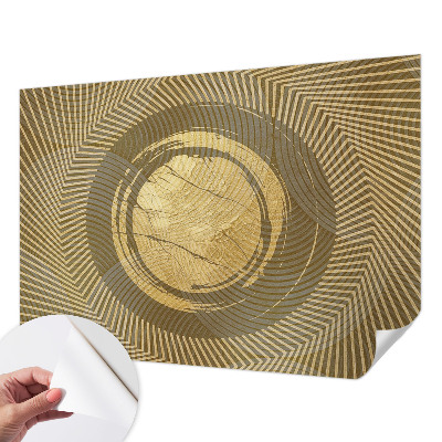 Peel and stick wallpaper mural with a radiating line pattern
