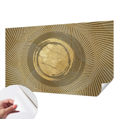 Peel and stick wallpaper mural with a radiating line pattern