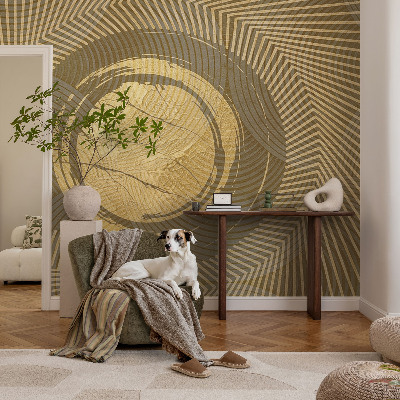 Peel and stick wallpaper mural with a radiating line pattern