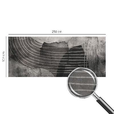Self-adhesive wall mural with an abstract linear design
