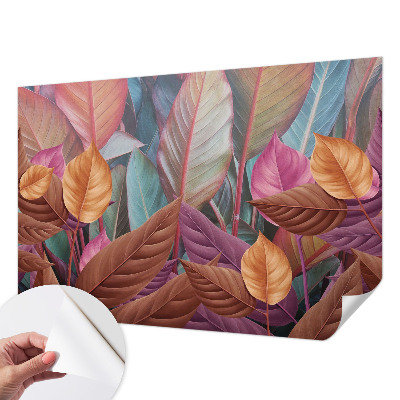 Removable wall mural Colorful leaves
