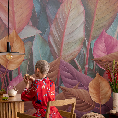 Removable wall mural Colorful leaves