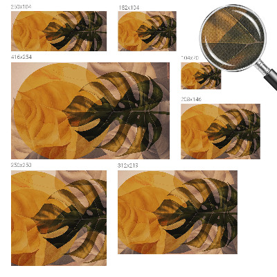 Removable wall mural wallpaper with an abstract leaves design