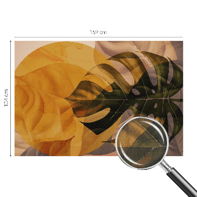 Removable wall mural wallpaper with an abstract leaves design