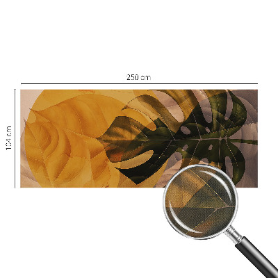 Removable wall mural wallpaper with an abstract leaves design