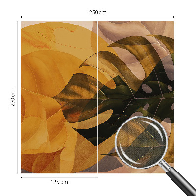 Removable wall mural wallpaper with an abstract leaves design