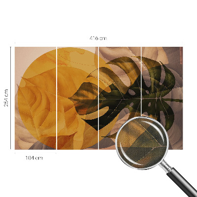 Removable wall mural wallpaper Abstract leaves