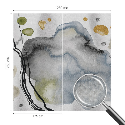 Peel and stick wall mural for living room with an abstract watercolor design