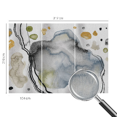 Peel and stick wall mural for living room with an abstract watercolor design