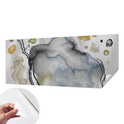 Peel and stick wall mural for living room with an abstract watercolor design