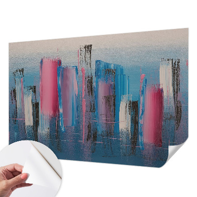 3D wall mural with an abstract striped design