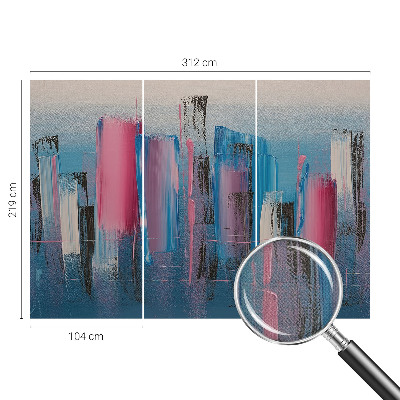 3D wall mural with an abstract striped design