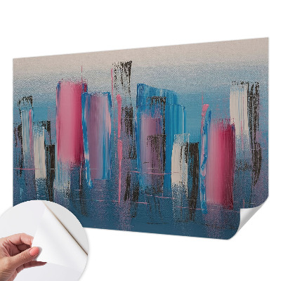 3D wall mural with an abstract striped design