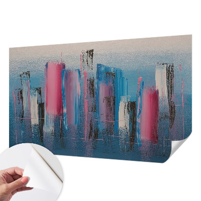 3D wall mural with an abstract striped design