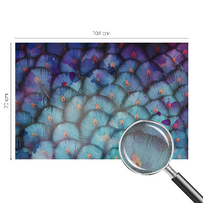 Peel and stick wall mural for kids' room with a colorful feather pattern