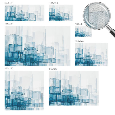 Peel and stick wall mural for bedroom Transparent cubes