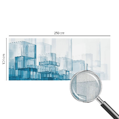 Peel and stick wall mural for bedroom with a transparent cubes design