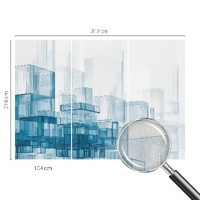 Peel and stick wall mural for bedroom with a transparent cubes design