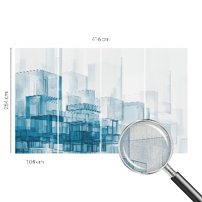 Peel and stick wall mural for bedroom with a transparent cubes design