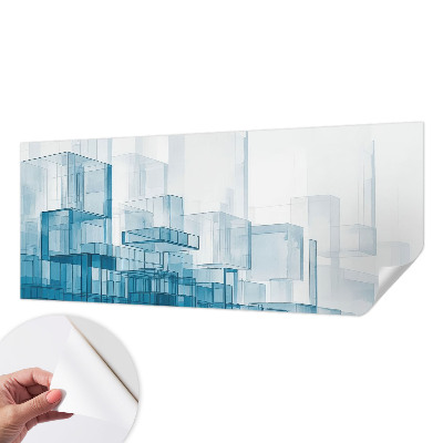 Peel and stick wall mural for bedroom with a transparent cubes design