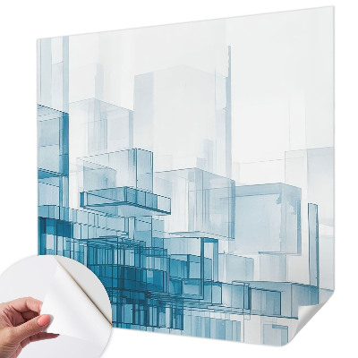 Peel and stick wall mural for bedroom with a transparent cubes design