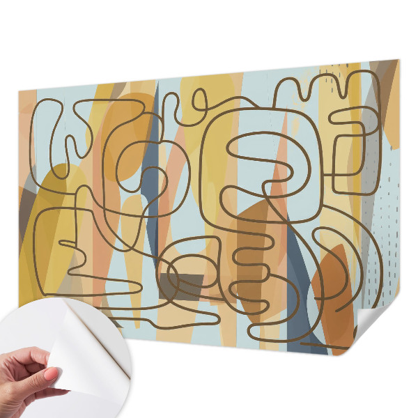 3D photo wallpaper mural with an abstract shapes design