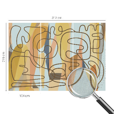 3D photo wallpaper mural with an abstract shapes design