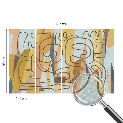 3D photo wallpaper mural with an abstract shapes design