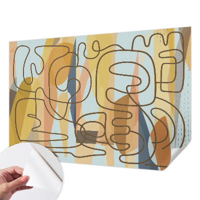 3D photo wallpaper mural with an abstract shapes design